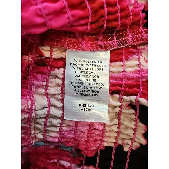 Halogen Size Medium Floral Long Sleeve Retro Polyester Blouse with Elastic Waist - Picture 8 of 8